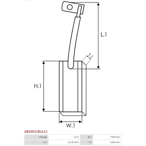 Uhlíkový zberač alternátora AS-PL AB4001(BULK) - obr. 1