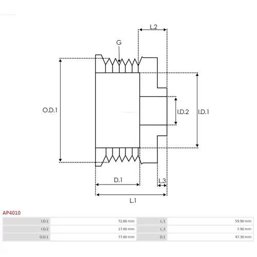 Remenica alternátora AS-PL AP4010 - obr. 3