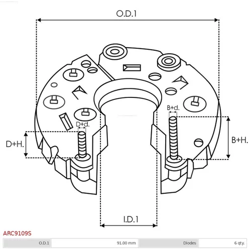 Usmerňovač alternátora AS-PL ARC9109S - obr. 2