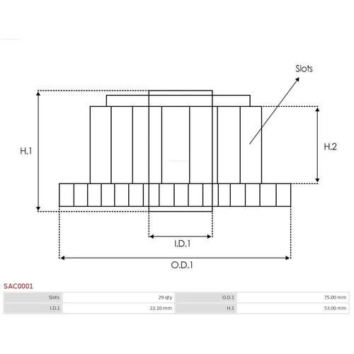 Rotor štartéra SAC0001 /AS-PL/ - obr. 2
