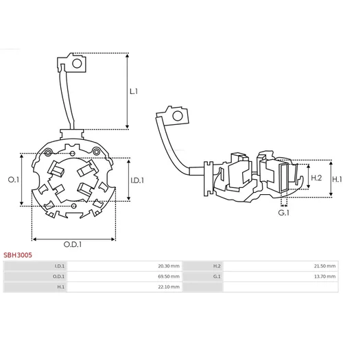 Držiak uhlíkov SBH3005 /AS-PL/ - obr. 1