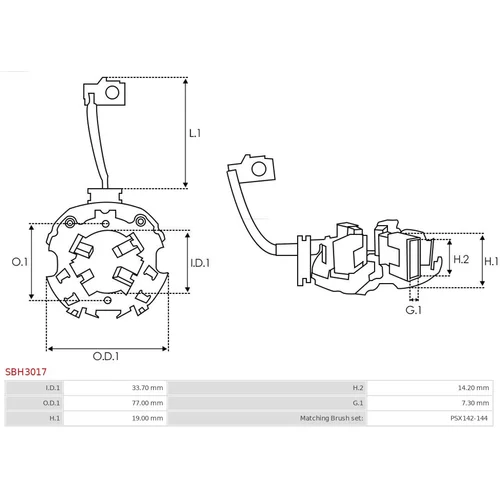 Držiak uhlíkov SBH3017 /AS-PL/ - obr. 1