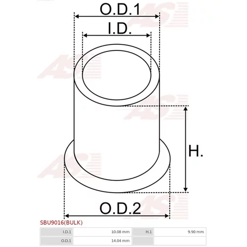 Puzdro, Hriadeľ štartéra AS-PL SBU9016(BULK) - obr. 1