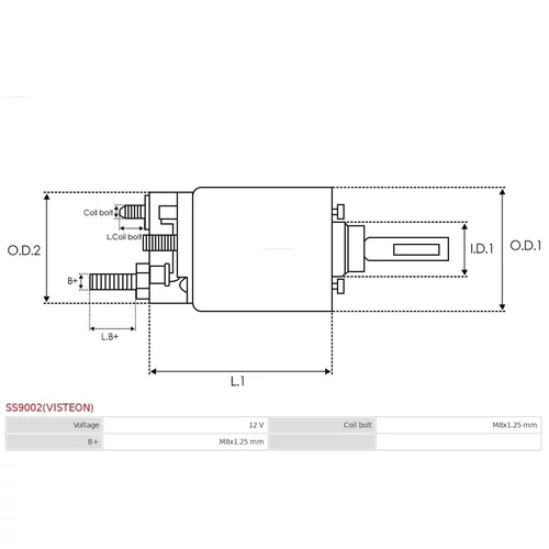 Elektromagnetický spínač pre štartér AS-PL SS9002(VISTEON) - obr. 3