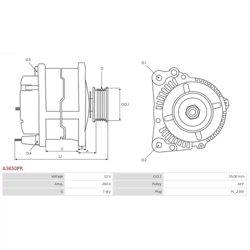 Alternátor AS-PL A3650PR