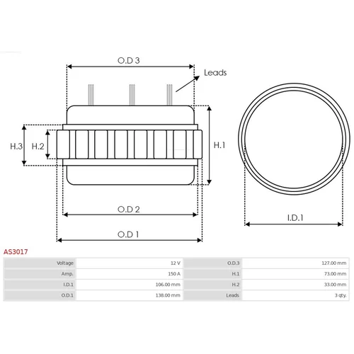 Stator, generátor AS-PL AS3017 - obr. 1