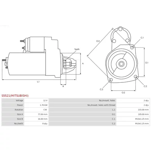 Štartér AS-PL S5521(MITSUBISHI) - obr. 4