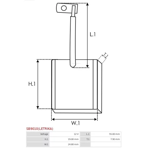 Uhlíkový zberač štartéra AS-PL SB9010(LETRIKA) - obr. 1