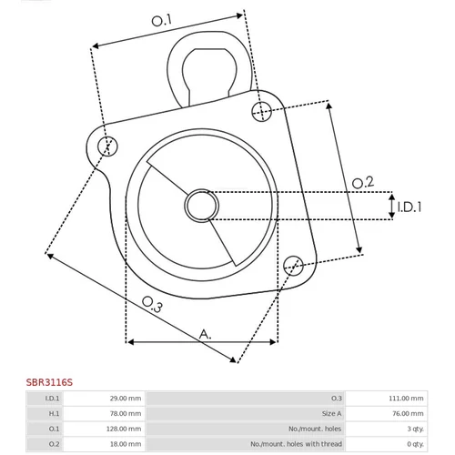 Veko sýtiča karburátora SBR3116S /AS-PL/ - obr. 2