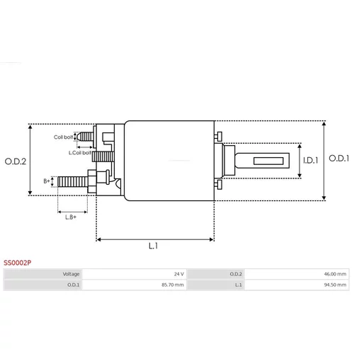 Elektromagnetický spínač pre štartér AS-PL SS0002P - obr. 3