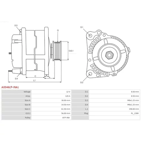 Alternátor AS-PL A0046(P-INA) - obr. 4