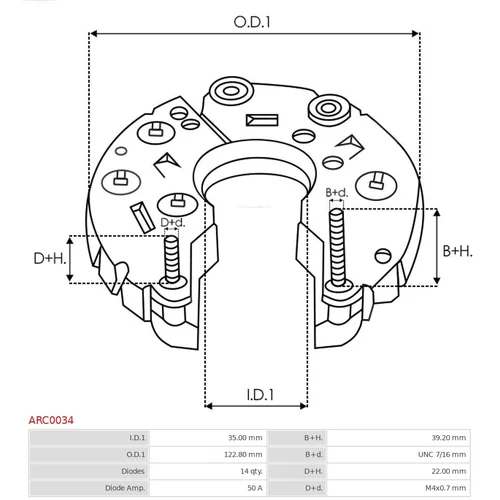 Usmerňovač alternátora ARC0034 /AS-PL/ - obr. 2