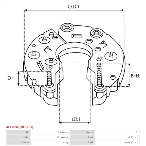 Držiak, hnacia príruba alternátora AS-PL ARC0207(BOSCH) - obr. 3