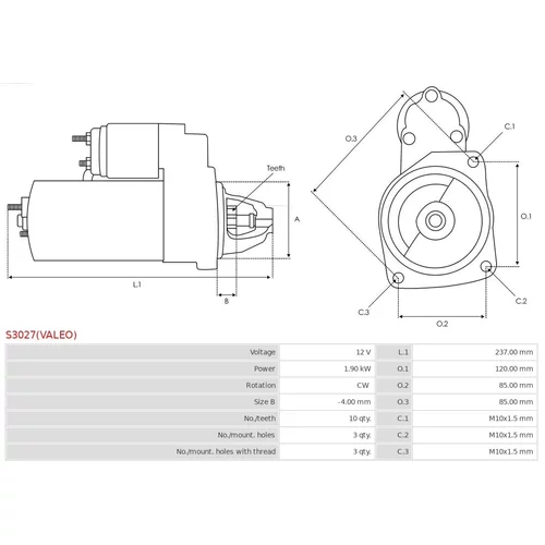 Štartér AS-PL S3027(VALEO) - obr. 4