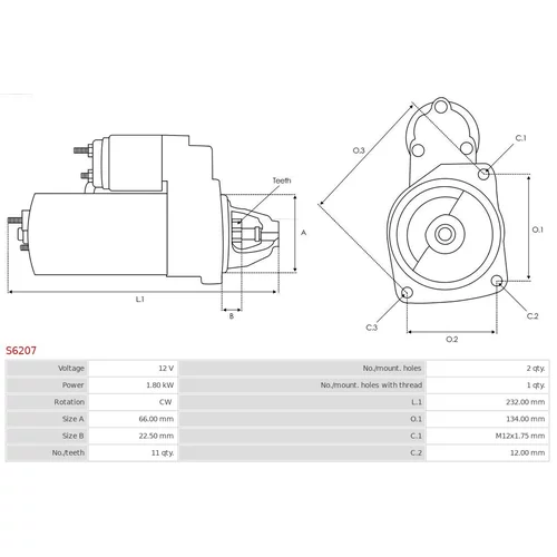 Štartér AS-PL S6207 - obr. 4