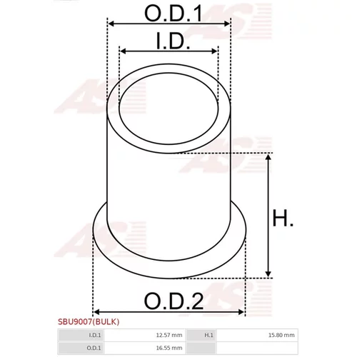 Puzdro, Hriadeľ štartéra AS-PL SBU9007(BULK) - obr. 1