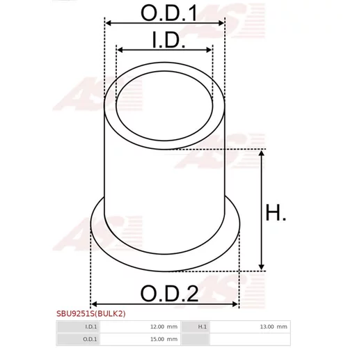 Puzdro, Hriadeľ štartéra SBU9251S(BULK2) /AS-PL/ - obr. 1