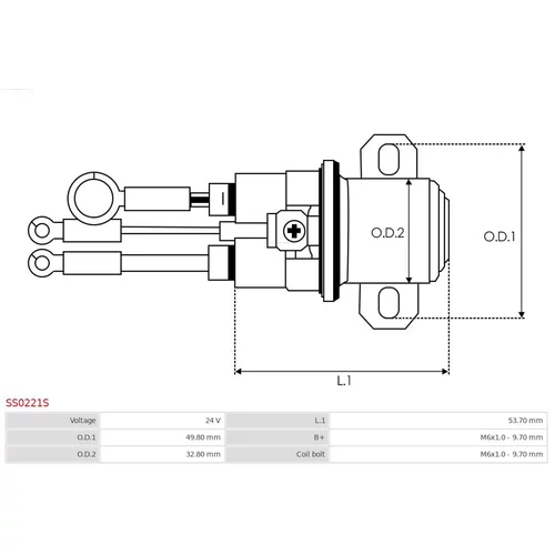 Elektromagnetický spínač pre štartér AS-PL SS0221S - obr. 3