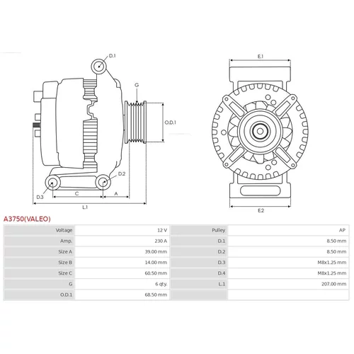 Alternátor AS-PL A3750(VALEO) - obr. 4