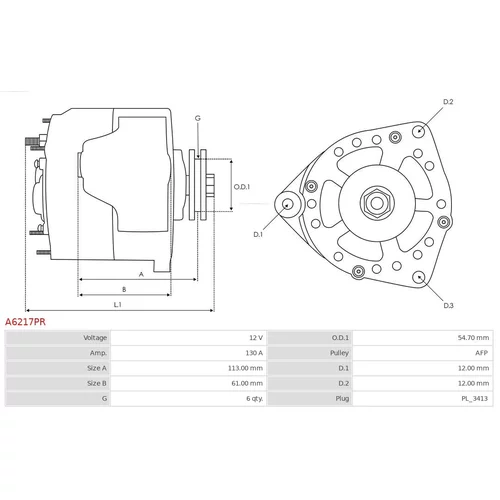 Alternátor AS-PL A6217PR - obr. 4