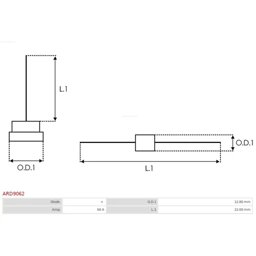 Usmerňovač alternátora AS-PL ARD9062 - obr. 1