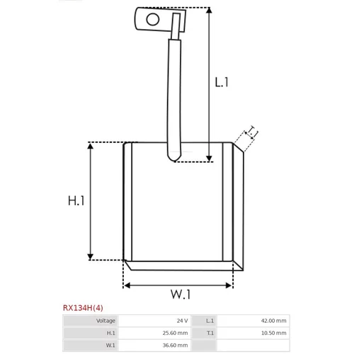 Uhlíkový zberač štartéra AS-PL RX134H(4) - obr. 1