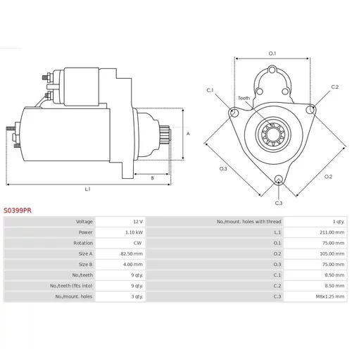 Štartér S0399PR /AS-PL/ - obr. 4