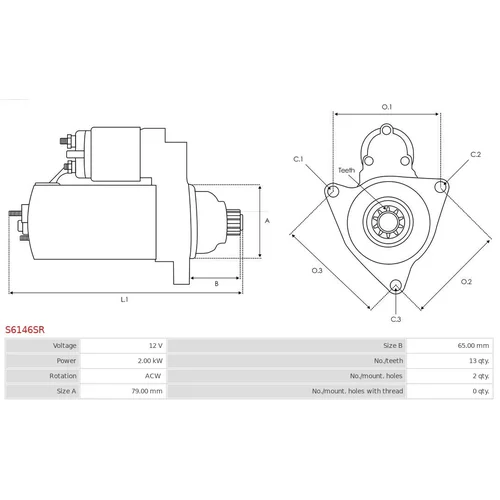 Štartér S6146SR /AS-PL/ - obr. 4