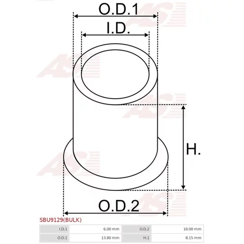 Puzdro, Hriadeľ štartéra AS-PL SBU9129(BULK) - obr. 1