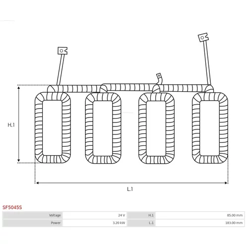 Budiace vinutie štartéra AS-PL SF5045S - obr. 1
