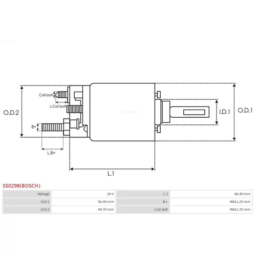Elektromagnetický spínač pre štartér SS0298(BOSCH) /AS-PL/ - obr. 3