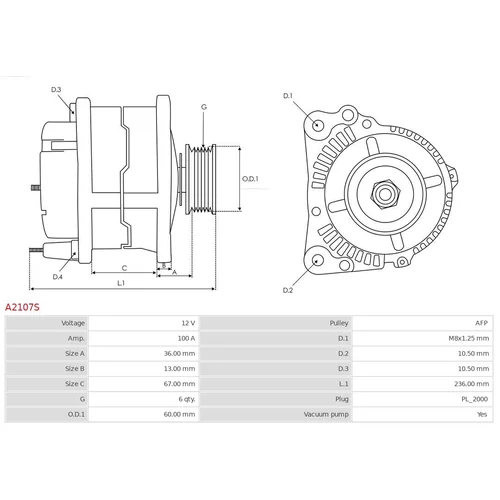 Alternátor A2107S /AS-PL/ - obr. 4