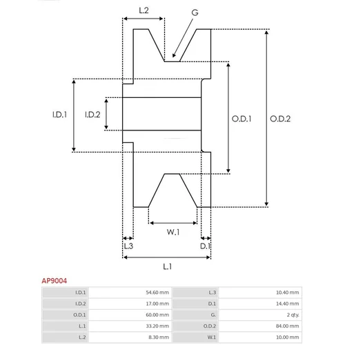 Remenica alternátora AS-PL AP9004 - obr. 3