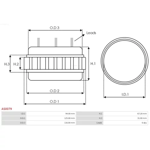 Stator, generátor AS0079 /AS-PL/ - obr. 1