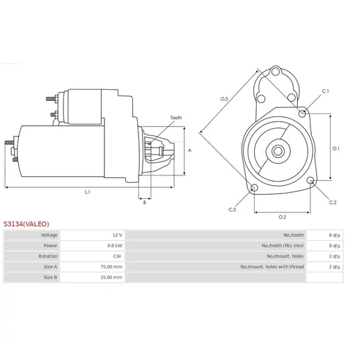 Štartér AS-PL S3134(VALEO) - obr. 4