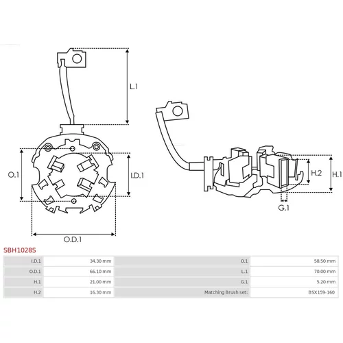 Držiak uhlíkov SBH1028S /AS-PL/ - obr. 1