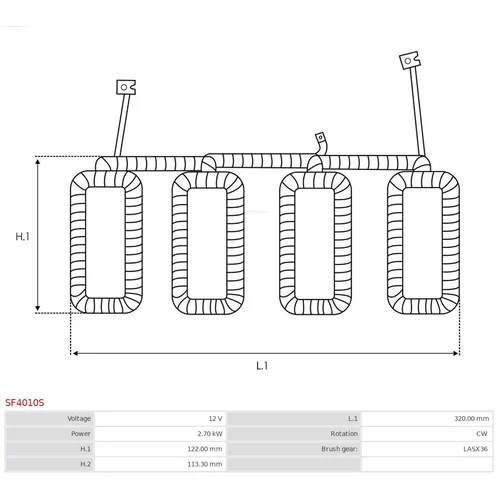 Budiace vinutie štartéra AS-PL SF4010S - obr. 1