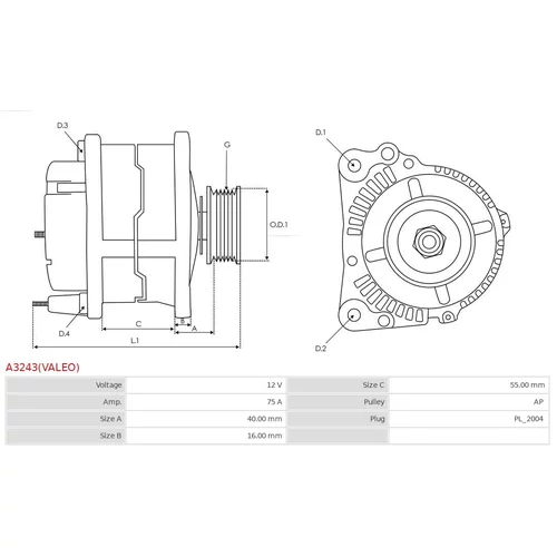 Alternátor AS-PL A3243(VALEO) - obr. 4