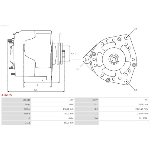 Alternátor AS-PL A6615S - obr. 4