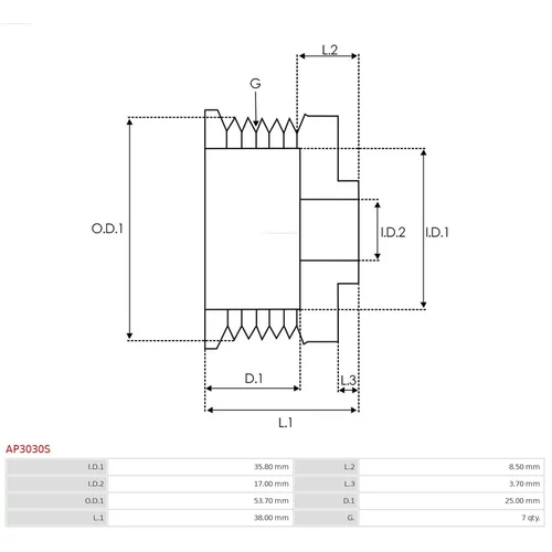 Remenica alternátora AP3030S /AS-PL/ - obr. 3