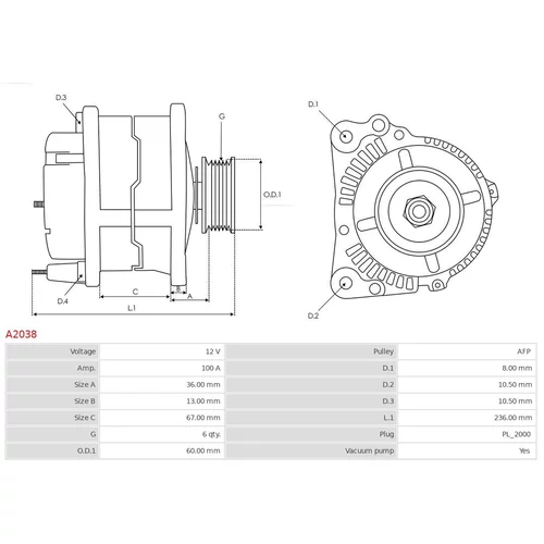 Alternátor A2038 /AS-PL/ - obr. 4