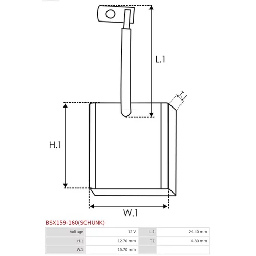 Uhlíkový zberač štartéra AS-PL BSX159-160(SCHUNK) - obr. 1