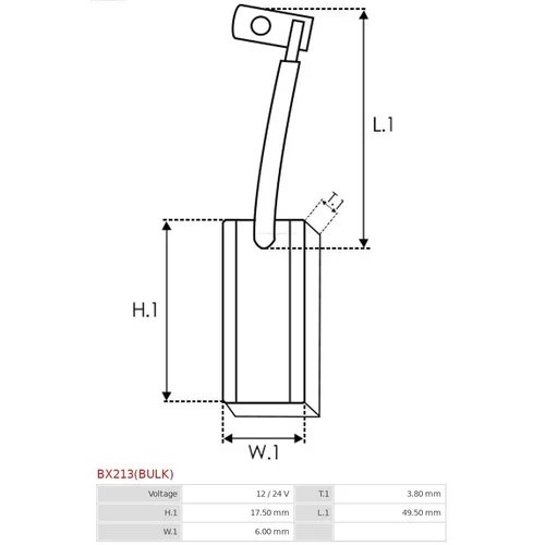 Uhlíkový zberač alternátora AS-PL BX213(BULK) - obr. 1