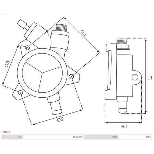 Vákuové čerpadlo brzdového systému AS-PL P9003 - obr. 2