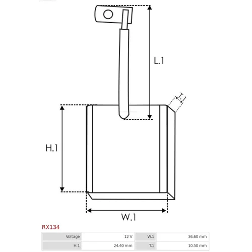 Uhlíkový zberač štartéra AS-PL RX134 - obr. 1