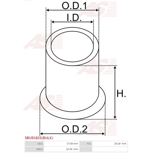 Puzdro, Hriadeľ štartéra AS-PL SBU9182S(BULK) - obr. 1