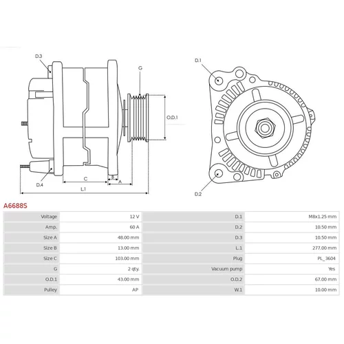 Alternátor AS-PL A6688S - obr. 4