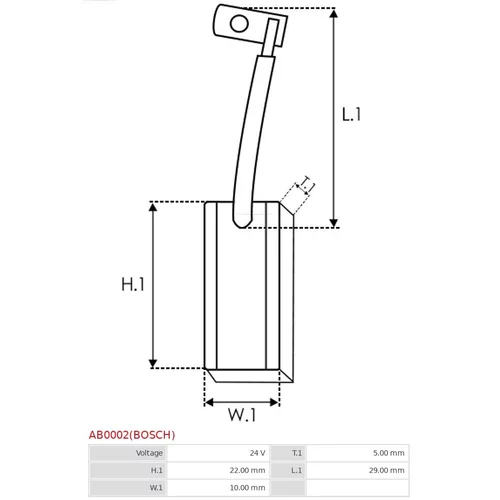 Uhlíkový zberač alternátora AS-PL AB0002(BOSCH) - obr. 1