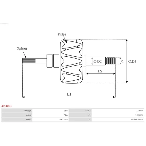 Rotor alternátora AR3001 /AS-PL/ - obr. 1