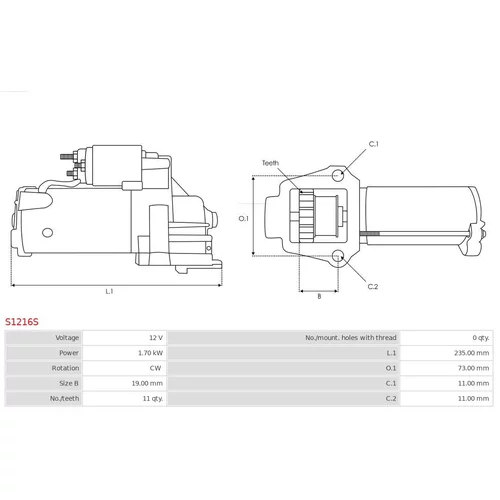 Štartér AS-PL S1216S - obr. 4